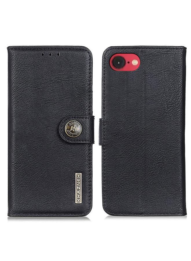 اس-توب حافظة لهاتف iPhone 16e من KAZNEH، مصنوعة من جلد البقر، قابلة للطي أفقيًا - Image 1