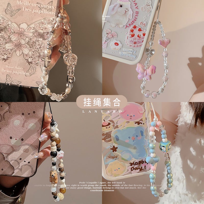 Chain Mobile Phone Case Lanyard Suitable For Apple/Huawei Portable Wrist Strap Rope Personalized Ins Style Sweet Cool Pendant - Image 2