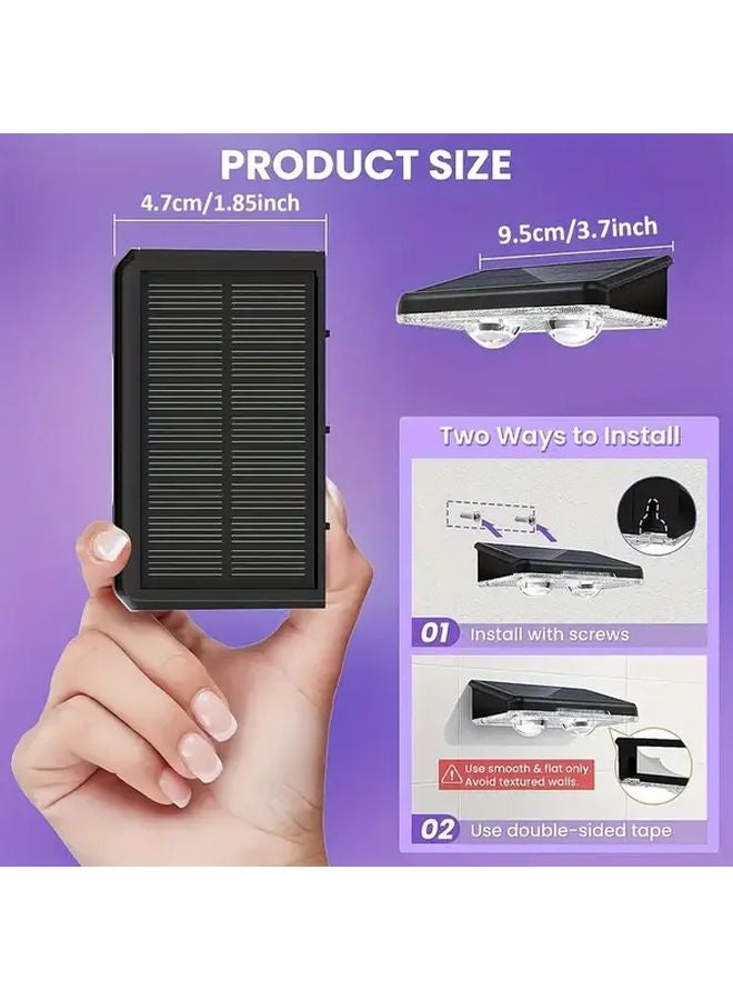 2PCS Multicolor Solar Fence Lights Outdoor Auto On Off 7 Color Modes Garden Wall Deck - Image 3