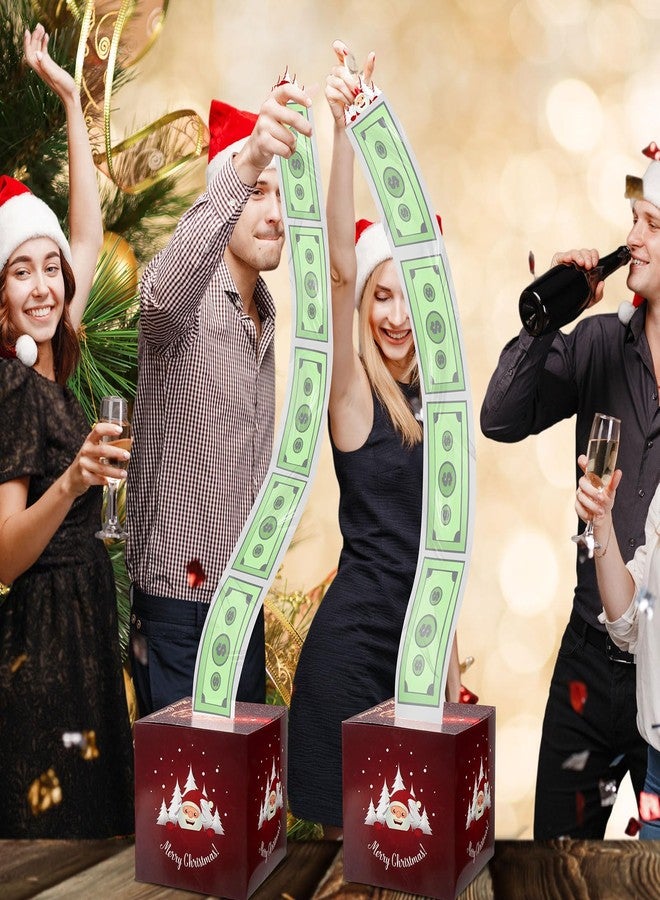 Resurhang Christmas Money Box for Cash Gift Pull Set Holiday Money Dispenser Gift Boxes with Transparent Bags Tape Pull Out Card for Christmas Holiday Party(2 Set,7.01 x 7.01 in - Image 5
