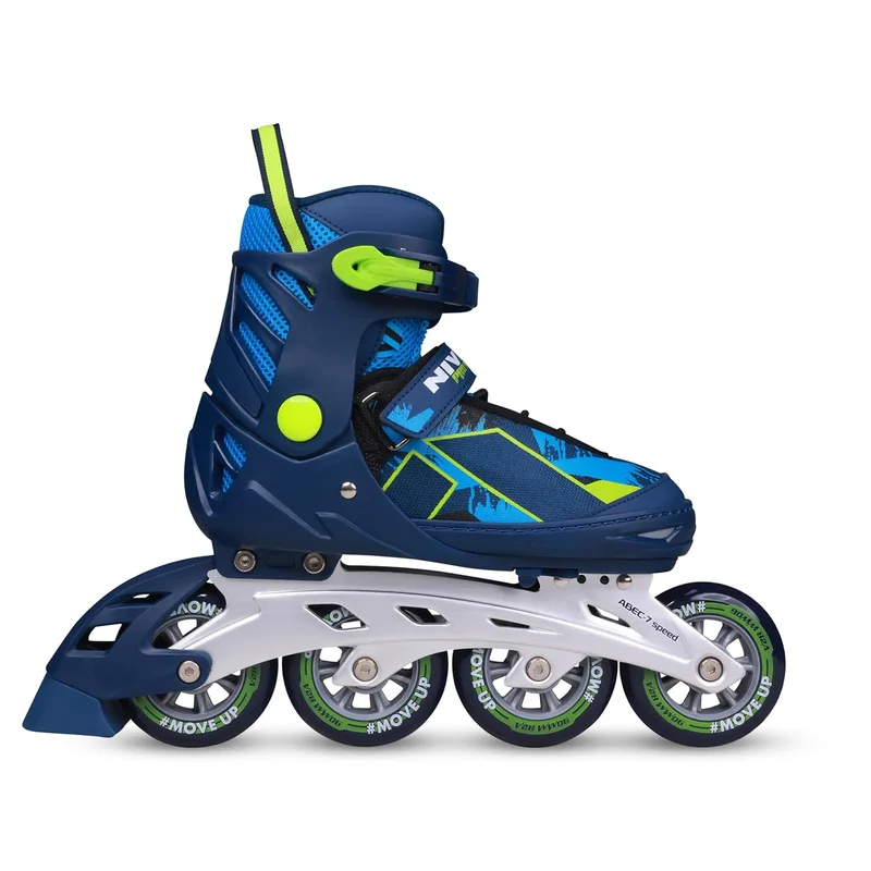 نيفيا Nivia Pro 90 Adjustable Inline Skates for Kids - Blue/Green