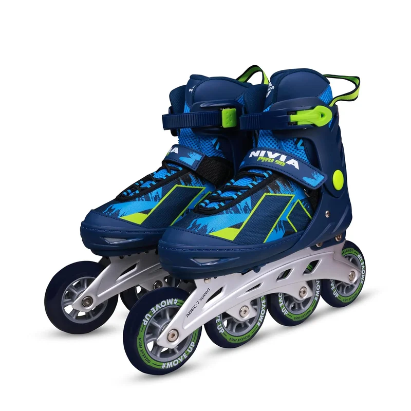 Nivia  Nivia Pro 90 Adjustable Inline Skates for Kids - Blue/Green  | Best Price UAE