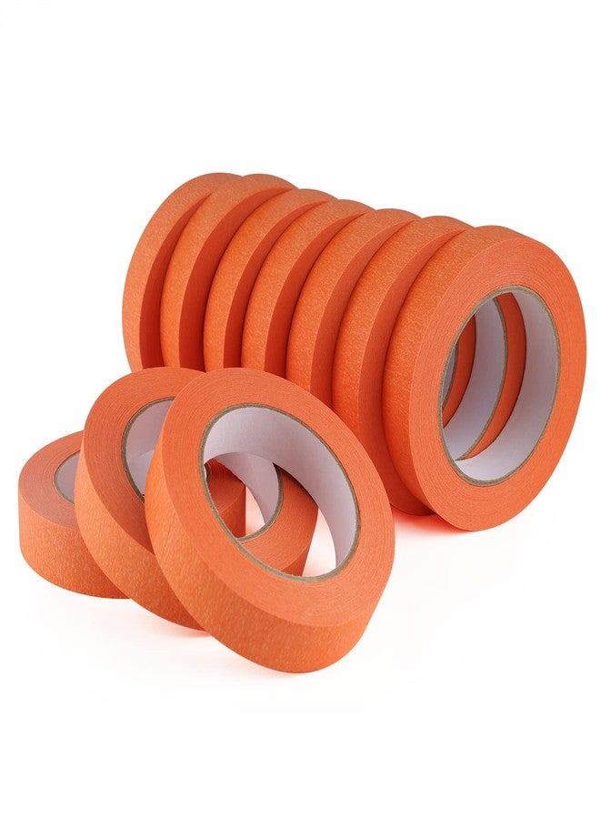 Lichamp 10 Pack Orange Painters Tape 1 inch, Medium Adhesive Orange Masking Tape Bulk Multi Pack, 1 inch x 55 Yards x 10 Rolls (550 Total Yards) - Image 1