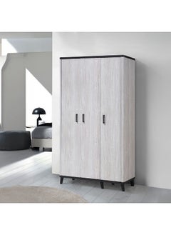 Kirwin 3 Door Wardrobe Extra Sturdy Closet Clothes Storage Cupboard Modern Design Space Saving Swing Door Cabinet For Bedroom Made In Malaysia L119.5Xw53Xh220Cm - Grey Oak/Black - pzsku/ZBEB5DBF1425B292A3BA3Z/45/_/1736252011/fbede13f-4022-4061-8765-82ae18db59a5