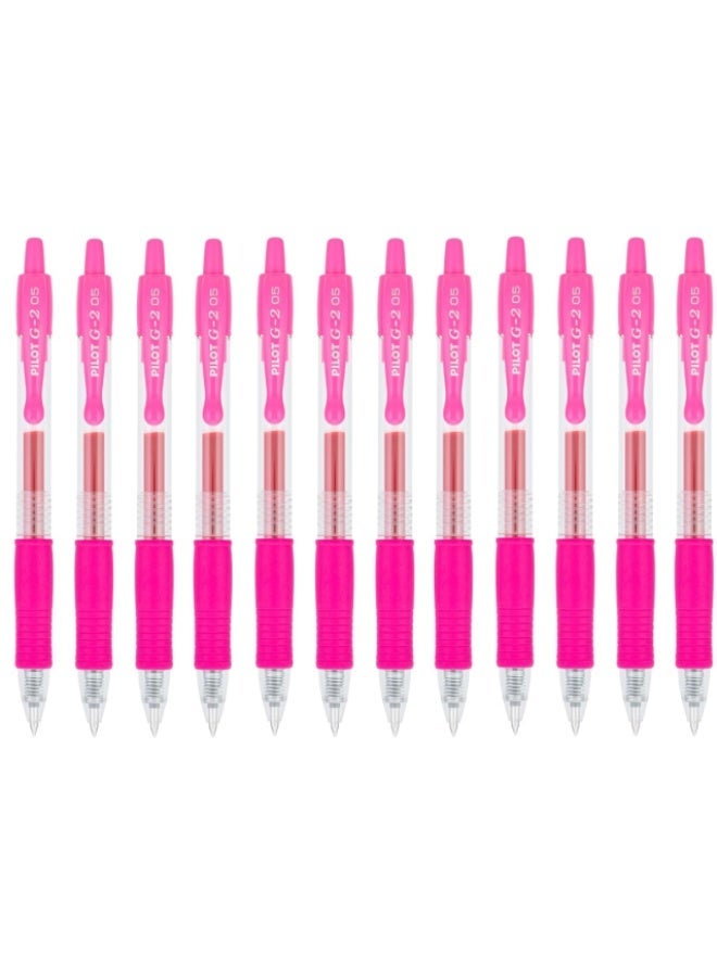 Pilot G2 gel pen, pink 0.5 ink, pack of 12 - Image 1