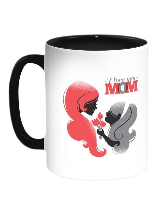 RKN I Love You Mom Printed Coffee Mug Black/White/Red - Image 2