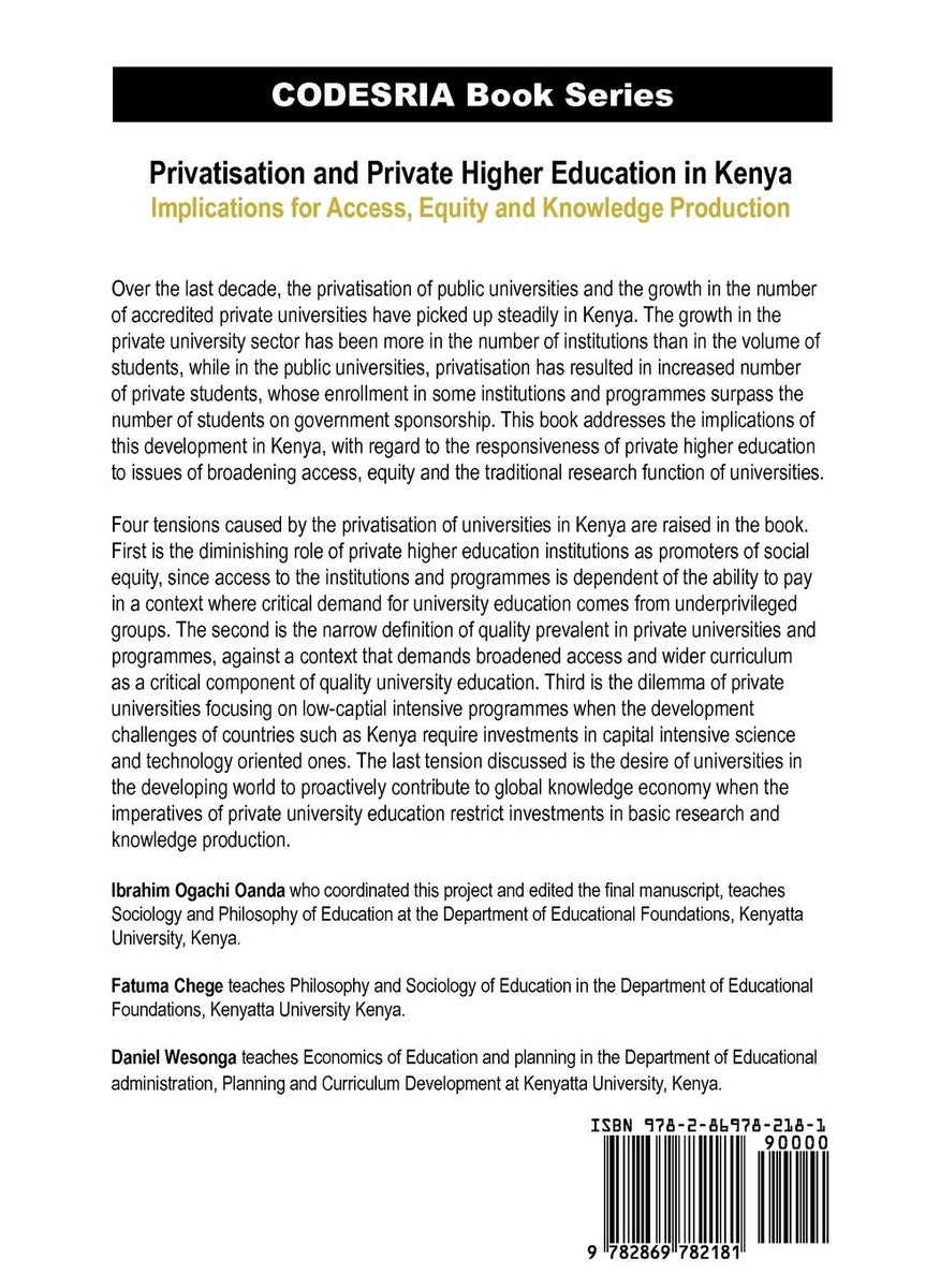 Privatisation and Private Higher Education in Kenya. Implications for Access, Equity and Knowledge Production  - Image 2