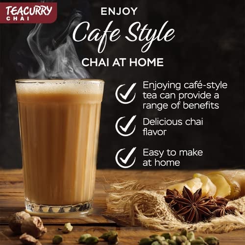 TEACURRY Masala Chai (100 Grams, 50 Cups) - Masala Assam Tea for Digestion - 100% Natural Spiced Black Tea with Real Elachi, Ginger, Cinnamon, Bay leaves, Pepper, Turmeric & More | Masala Tea Chai - Image 4