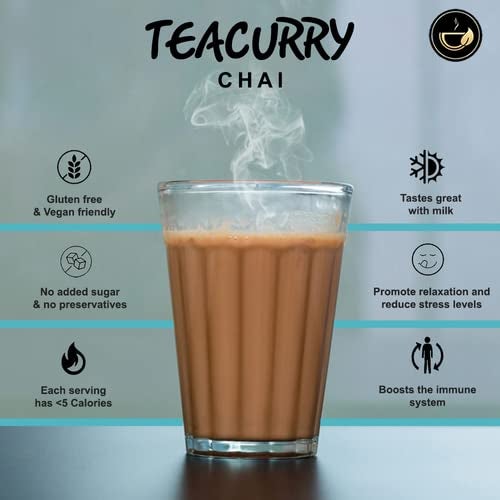 TEACURRY Masala Chai (100 Grams, 50 Cups) - Masala Assam Tea for Digestion - 100% Natural Spiced Black Tea with Real Elachi, Ginger, Cinnamon, Bay leaves, Pepper, Turmeric & More | Masala Tea Chai - Image 5
