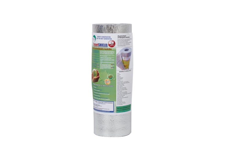 INSULATION MARKETPLACE سوق العزل SmartSHIELD -3mm 24inx10Ft لفافة عزل عاكسة، حاجز إشعاعي من رغوة، درع عزل حراري - رقائق هندسية - Image 3