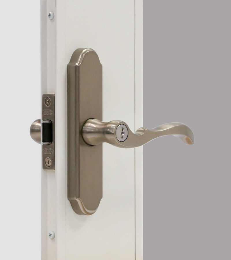 Larson Certified Storm Door M2 Mortise Brushed Nickel Handle Set, Storm Door Handle Replacement with Keyed Deadbolt - Image 1
