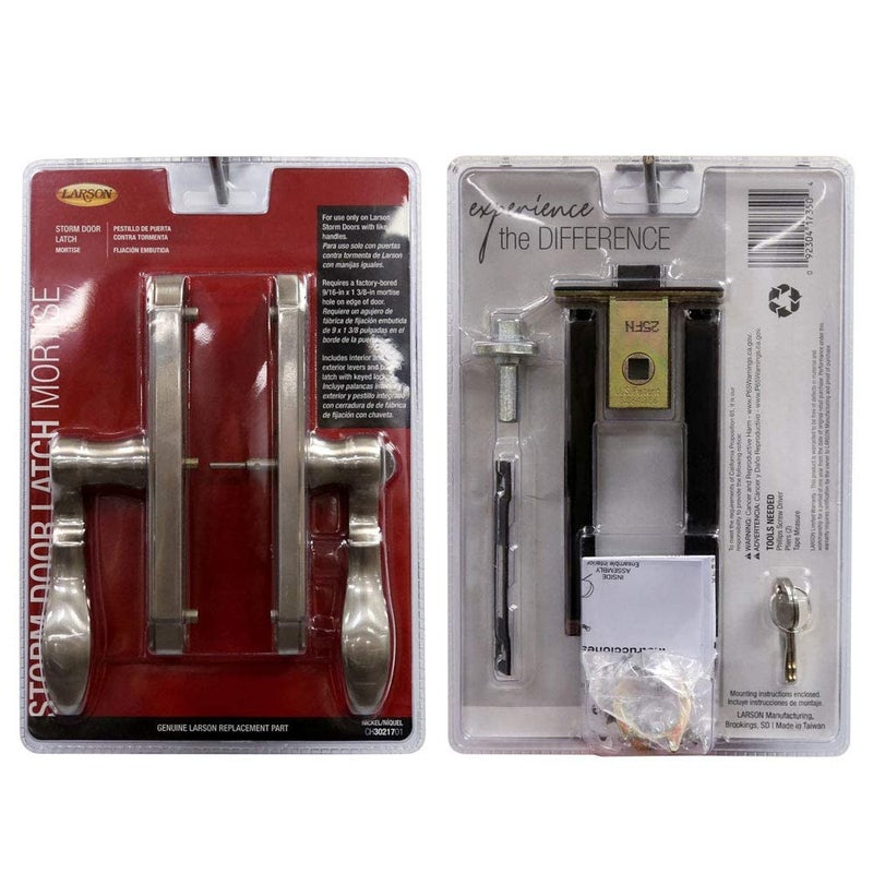 Larson Certified Storm Door M2 Mortise Brushed Nickel Handle Set, Storm Door Handle Replacement with Keyed Deadbolt - Image 5