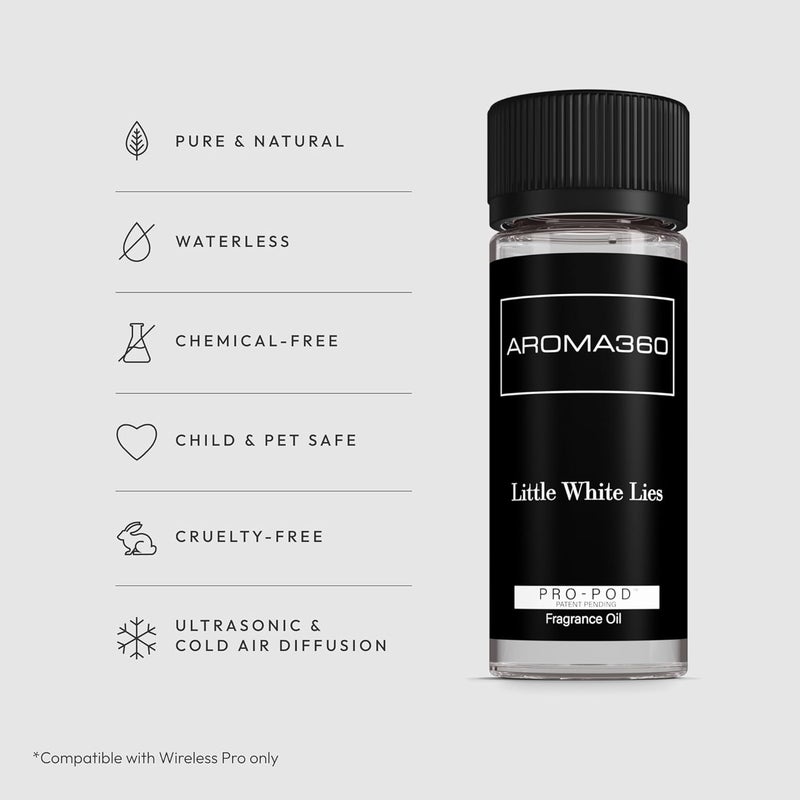 AROMA360 | Little White Lies Pro-Pod Oil Blend | Luxury Hotel Inspired Diffuser Scent | Aromatherapy Scent Diffuser Oil | White Tea, Citron and Bergamot 1.7 fl oz, 50 mL - Image 1