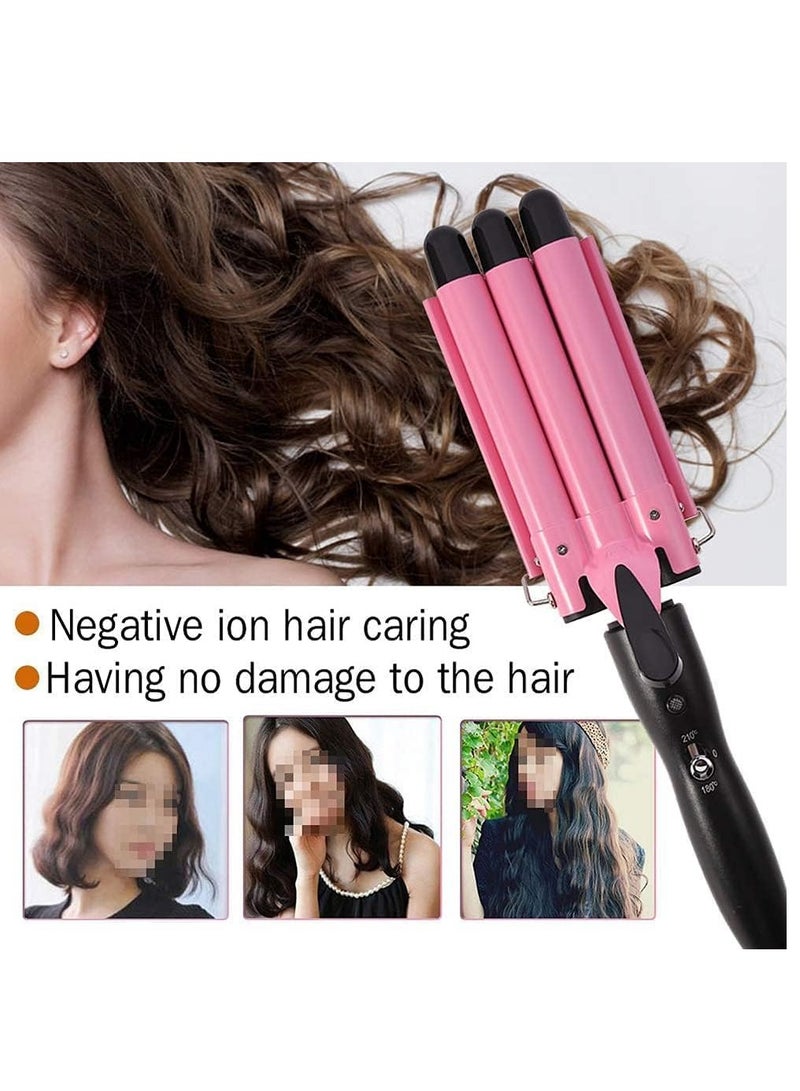 ELTRAZONE Professional Hair Curler 3 barrel curling iron hair waver 3 barrel Ceramic Triple Barrel Curling Iron 25mm Curling Wand Hair Waver - Image 3