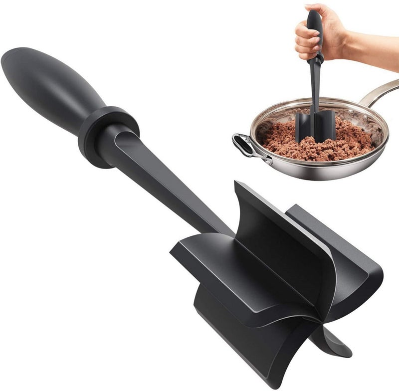 FANBODTA Meat Chopper for Ground Beef Heat Resistant Ground Beef Smasher for Hamburger Meat Nylon Hamburger Chopper Utensil Potato MasherProfessional Multifunctional Heat Resistant Easily Mix and Chop - Image 2