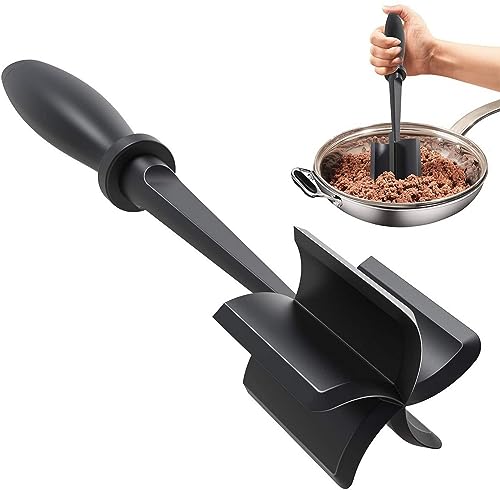 FANBODTA Meat Chopper for Ground Beef Heat Resistant Ground Beef Smasher for Hamburger Meat Nylon Hamburger Chopper Utensil Potato MasherProfessional Multifunctional Heat Resistant Easily Mix and Chop - Image 1