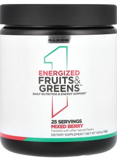 Rule One Proteins Energized Fruits & Greens Mixed Berry 4.87 oz (138 g) 
