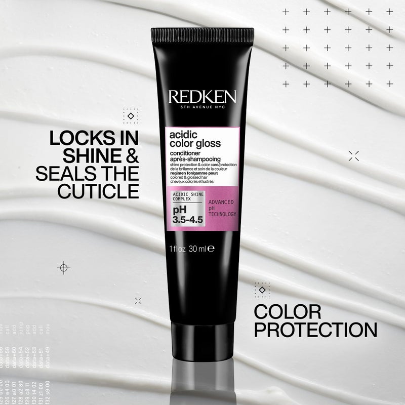 Redken Acidic Color Gloss Conditioner - Protects Vibrancy, Salon-Grade Hair Shine, For Color-Treated Hair, 1 Fl Oz - Image 2