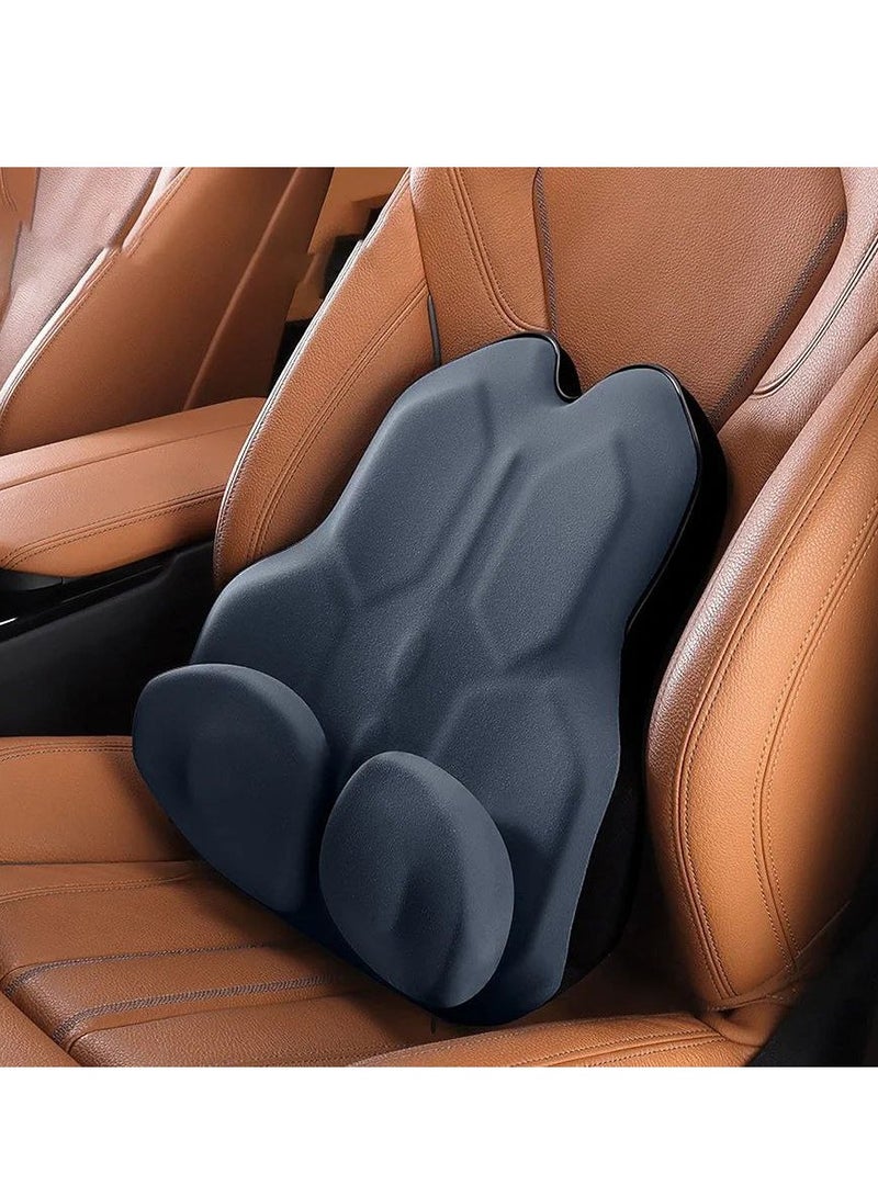 Lumbar Support Pillow, Car Lower Back Support Cushion with Memory Foam, Portable Comfortable Adjustable Backrest for Lower Back Pain Relief for Car, Office Chair, Home, Travel, Camping, Pink - Image 1