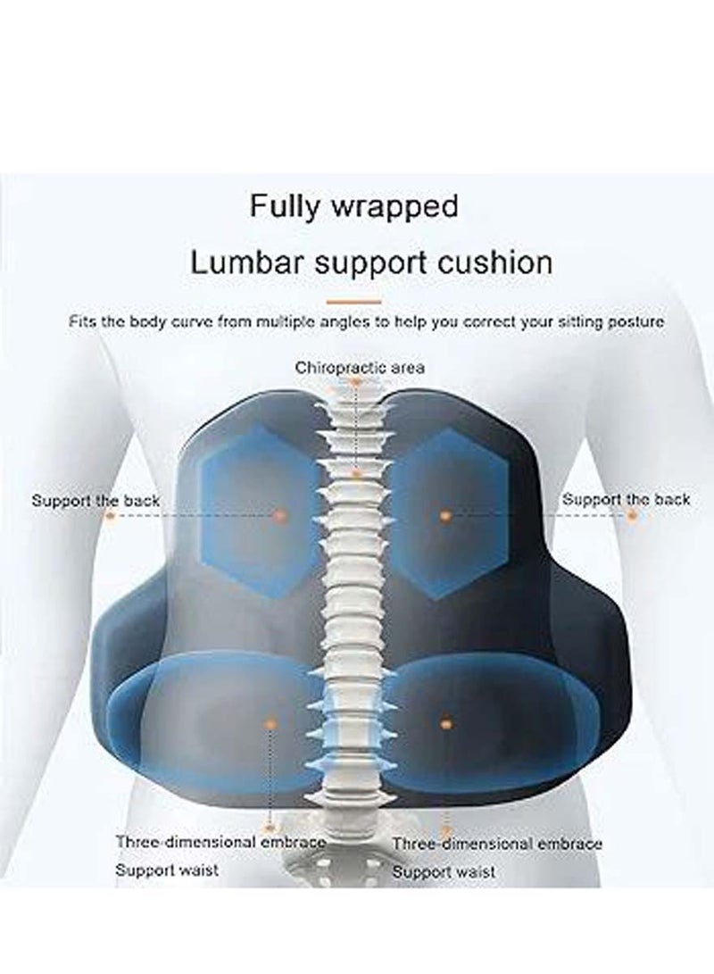Lumbar Support Pillow, Car Lower Back Support Cushion with Memory Foam, Portable Comfortable Adjustable Backrest for Lower Back Pain Relief for Car, Office Chair, Home, Travel, Camping, Pink - Image 5