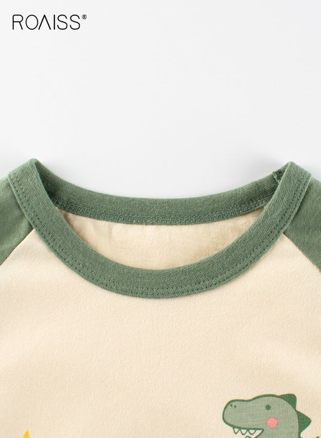 رويس قميص طويل الأكمام للأطفال الصغار، قميص ناعم ومريح بنقشة كرتونية، قمصان كاجوال بياقة مستديرة مطبوعة للأولاد، مناسب لجميع المناسبات - Image 4