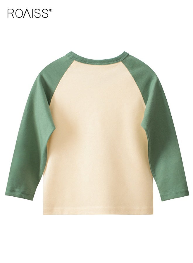 رويس قميص طويل الأكمام للأطفال الصغار، قميص ناعم ومريح بنقشة كرتونية، قمصان كاجوال بياقة مستديرة مطبوعة للأولاد، مناسب لجميع المناسبات - Image 2