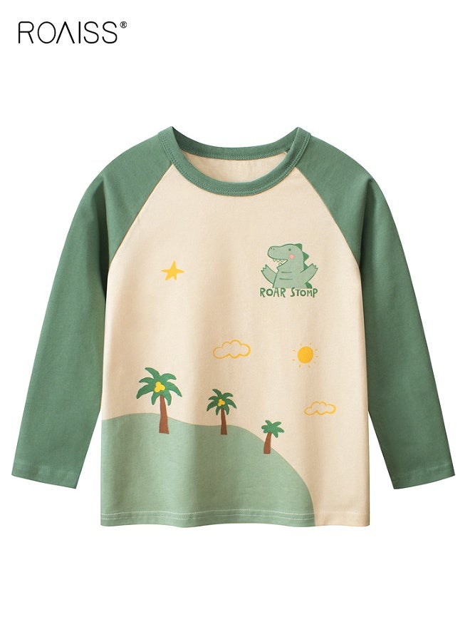 رويس قميص طويل الأكمام للأطفال الصغار، قميص ناعم ومريح بنقشة كرتونية، قمصان كاجوال بياقة مستديرة مطبوعة للأولاد، مناسب لجميع المناسبات - Image 1