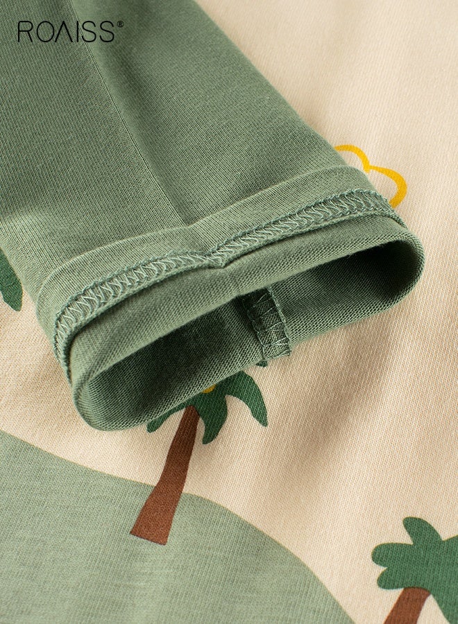 رويس قميص طويل الأكمام للأطفال الصغار، قميص ناعم ومريح بنقشة كرتونية، قمصان كاجوال بياقة مستديرة مطبوعة للأولاد، مناسب لجميع المناسبات - Image 3