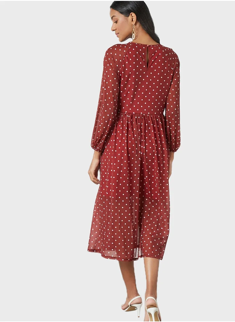 SIVVI for HANIYA Polka Dot Print Dress