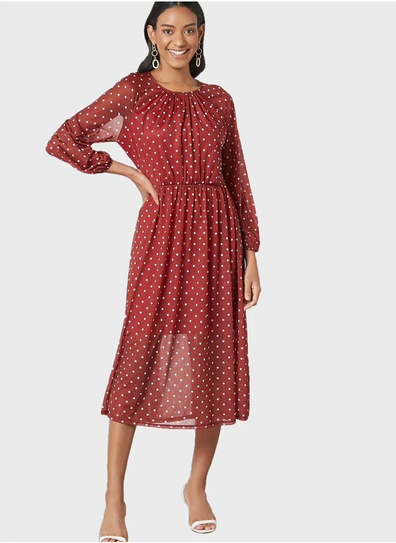 SIVVI for HANIYA Polka Dot Print Dress