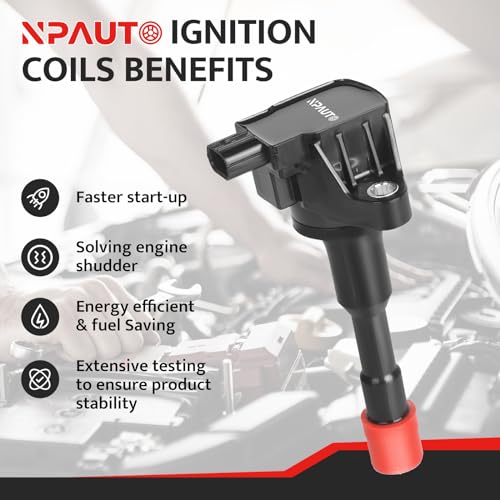 NPAUTO مجموعة حزمة ملف الإشعال من 4 قطع تناسب هوندا سيفيك هايبرد 1.3 لتر 2003 2004 2005 2006 2007 2008 2009 2010 2011، UF374 30521-pwa-003 C1408 - Image 2