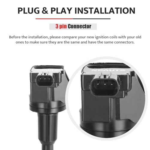 NPAUTO مجموعة حزمة ملف الإشعال من 4 قطع تناسب هوندا سيفيك هايبرد 1.3 لتر 2003 2004 2005 2006 2007 2008 2009 2010 2011، UF374 30521-pwa-003 C1408 - Image 5