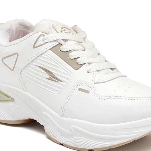 ASIAN Women Aroma-03 Casual Wear Running Shoes With Laces, Lightweight And Comfortable Shoes Gym And Sports Shoes With Stylish Design, Off White, 5 UK - Image 5