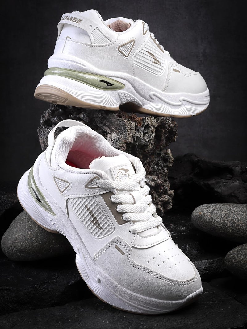ASIAN Women Aroma-03 Casual Wear Running Shoes With Laces, Lightweight And Comfortable Shoes Gym And Sports Shoes With Stylish Design, Off White, 5 UK - Image 3