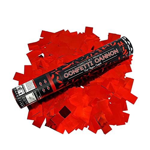 Confetti Sky [6 Pack] 12 Inch Confetti Cannons | Red Confetti Poppers for Wedding Celebration, Birthday Party, Pranks, Graduation, Christmas Eve and New Year Celebration - Image 4