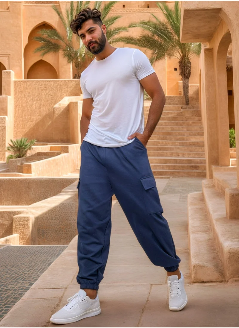 ستايلي Oversized Fit Cargo Joggers with Elasticated Hem