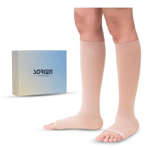 Sorgen Royale (Microfiber) Extra Soft Superior Fabric Medical Compression Stockings for Varicose Veins Class 1 Knee Length in Eco-Friendly Zip Pouch. (XL) - Image 1