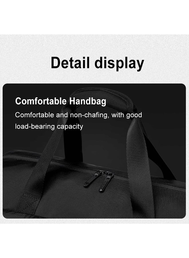ARCTIC HUNTER Golden Wolf 28L Premium Gym Bag Water Resistant Duffel Bag with Shoe Compartment with Detachable Shoulder Straps for Men and Women, LXB00917, Black - Image 5
