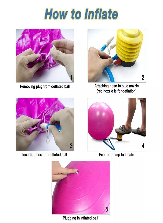 كرة تمارين اليوغا السميكة للغاية من فيرست فيت، كرة لياقة بدنية وتوازن لتحسين وضعية الجسم والتوازن واليوغا والبيلاتس وتقوية عضلات الجذع، تمارين اللياقة البدنية، تمارين التوازن، تمارين اليوغا، تمارين تقوية عضلات الجذع (المقاس 65 سم، اللون الوردي) - Image 4