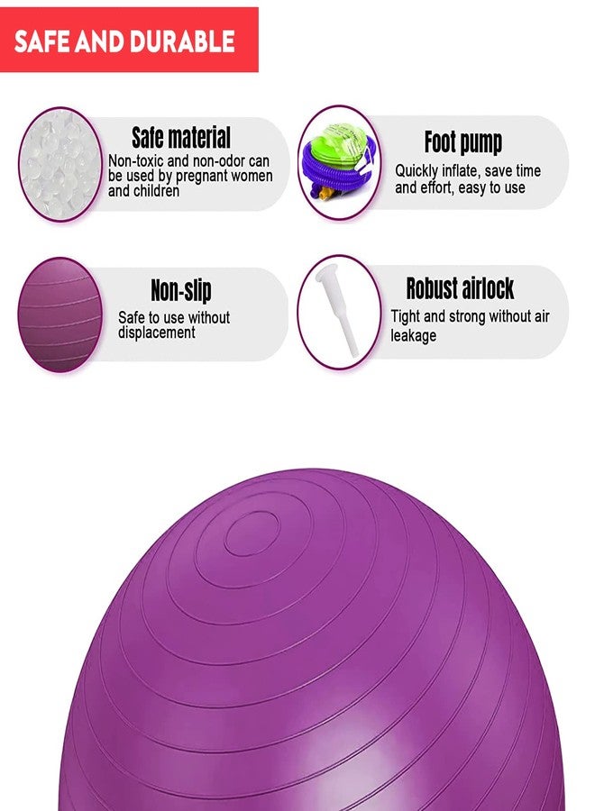 كرة تمارين اليوغا السميكة للغاية من فيرست فيت، كرة لياقة بدنية وتوازن لتحسين وضعية الجسم والتوازن واليوغا والبيلاتس وتقوية عضلات الجذع، تمارين اللياقة البدنية، تمارين التوازن، تمارين اليوغا، تمارين تقوية عضلات الجذع (المقاس 65 سم، اللون الوردي) - Image 5