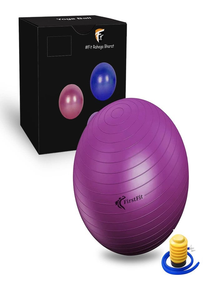 كرة تمارين اليوغا السميكة للغاية من فيرست فيت، كرة لياقة بدنية وتوازن لتحسين وضعية الجسم والتوازن واليوغا والبيلاتس وتقوية عضلات الجذع، تمارين اللياقة البدنية، تمارين التوازن، تمارين اليوغا، تمارين تقوية عضلات الجذع (المقاس 65 سم، اللون الوردي) - Image 1