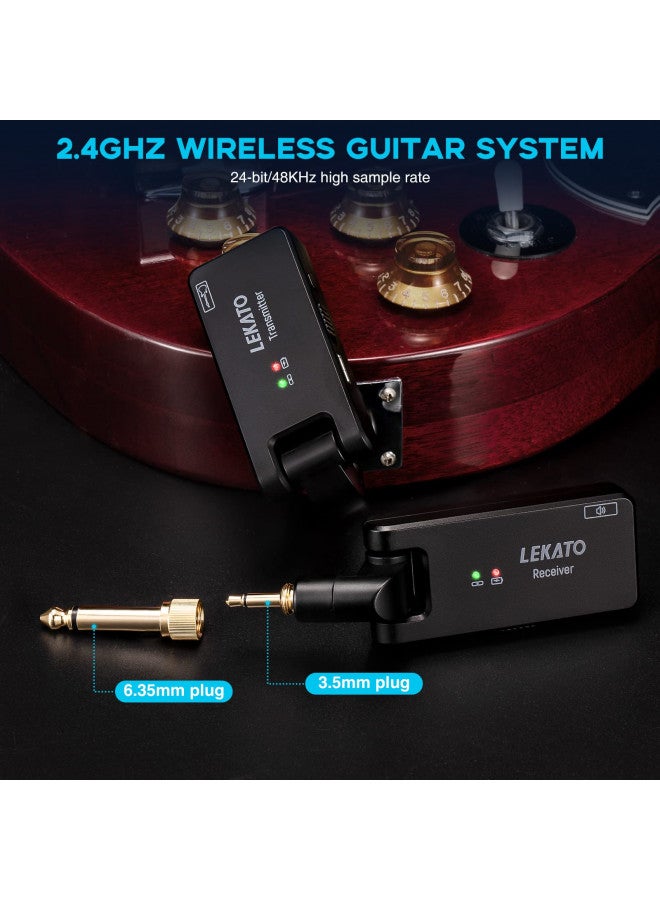 LEKATO LEKATO Wireless Guitar System with Charging Box Rechargeable Wireless Guitar Transmitter Receiver 2.4Ghz Wireless Audio System for Electric Guitar Bass (WS-100)  - Image 3