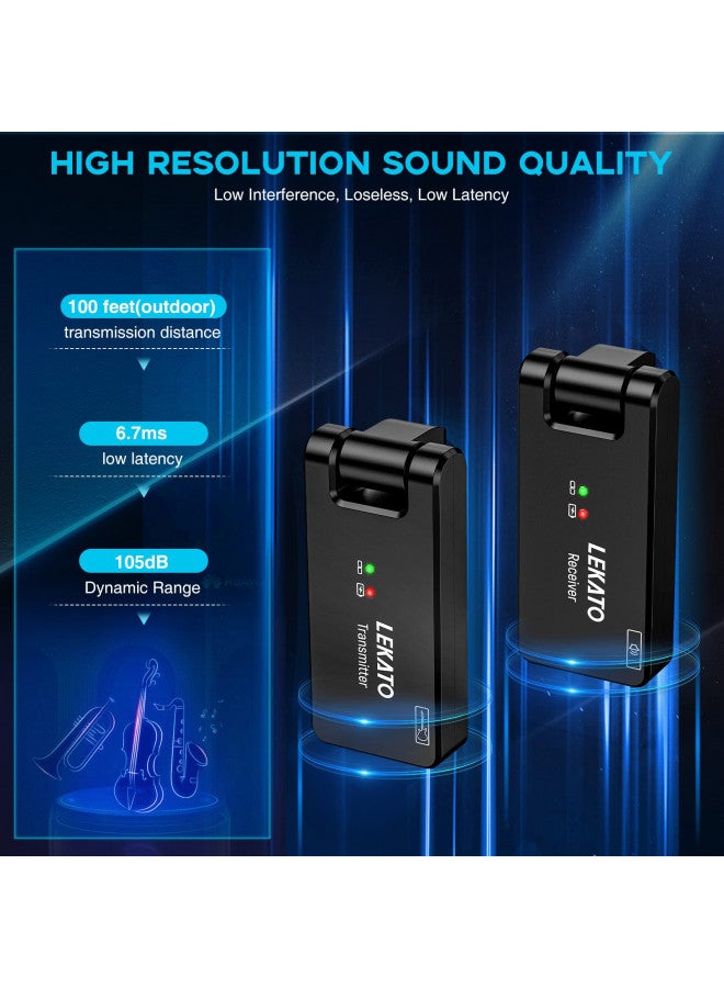LEKATO LEKATO Wireless Guitar System with Charging Box Rechargeable Wireless Guitar Transmitter Receiver 2.4Ghz Wireless Audio System for Electric Guitar Bass (WS-100)  - Image 5