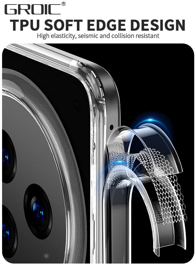 GROIC For Honor Magic 5 Case, Compatible with Magsafe 1 Pcs Glass Screen Protector Not Yellowing Slim Thin Shockproof Phone Cover 6.73‘’ -Clear - Image 3