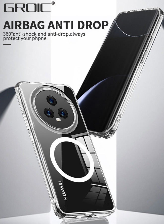 GROIC For Honor Magic 5 Case, Compatible with Magsafe 1 Pcs Glass Screen Protector Not Yellowing Slim Thin Shockproof Phone Cover 6.73‘’ -Clear - Image 2