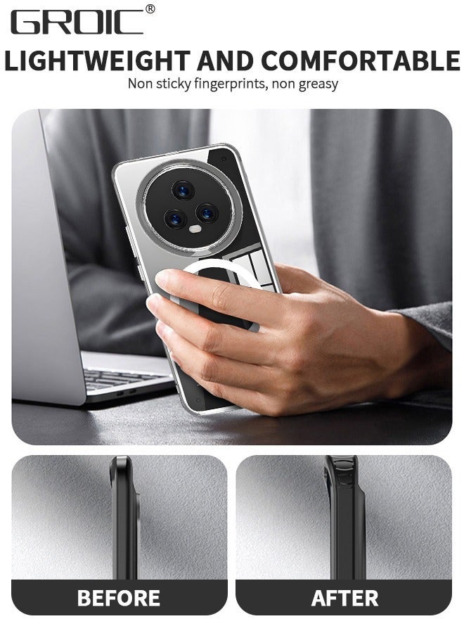 GROIC For Honor Magic 5 Case, Compatible with Magsafe 1 Pcs Glass Screen Protector Not Yellowing Slim Thin Shockproof Phone Cover 6.73‘’ -Clear - Image 5