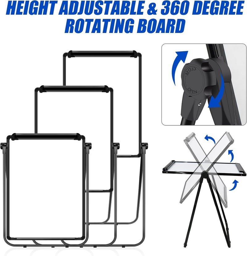 TDOO Double-Sided Dry Erase Whiteboard with Stand, Height Adjustable Classroom Easel White Board Easel Stand with Flipchart Hook, Erase, Markers, Magnets (90 * 60cm) - Image 3