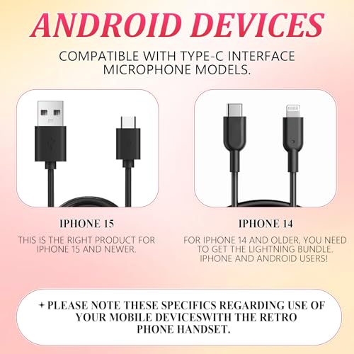 MeiAid Retro Phone Handset, 2026 New Retro Style Type-C Phone Handset,Vintage Wired Plug in Handheld Cell Phone Receiver with Microphone, Suitable for Cell Mobile Video Conferences,Calls,Meetings (Pink) - Image 3