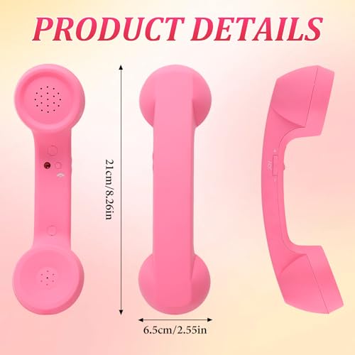 MeiAid Retro Phone Handset, 2026 New Retro Style Type-C Phone Handset,Vintage Wired Plug in Handheld Cell Phone Receiver with Microphone, Suitable for Cell Mobile Video Conferences,Calls,Meetings (Pink) - Image 4