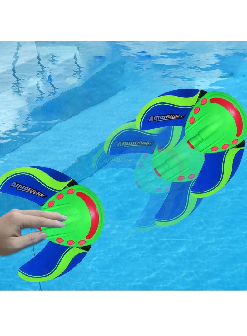 VUCATIN Underwater Stingray Glider with Adjustable Fins Travel Up to 50 Feet Self-Propelled Pool Rocket Travels Underwater Swimming Diving Pool Toys Fun Water Games for Kids School Gift (Green) - Image 1